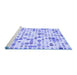 Sideview of Machine Washable Transitional Blue Rug, wshpat416blu