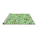 Sideview of Machine Washable Transitional Mint Green Rug, wshpat416grn