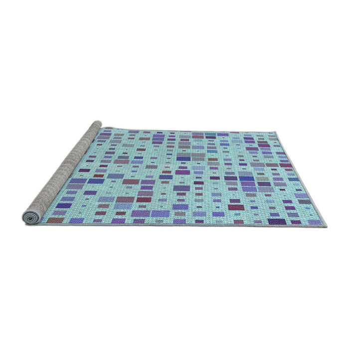 Sideview of Machine Washable Transitional Light Purple Blue Rug, wshpat416lblu