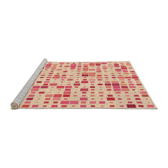 Sideview of Machine Washable Transitional Deep Peach Orange Rug, wshpat416org
