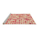 Sideview of Machine Washable Transitional Deep Peach Orange Rug, wshpat416org