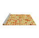 Sideview of Machine Washable Transitional Neon Orange Rug, wshpat416yw