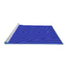 Sideview of Machine Washable Transitional Bright Blue Rug, wshpat417blu