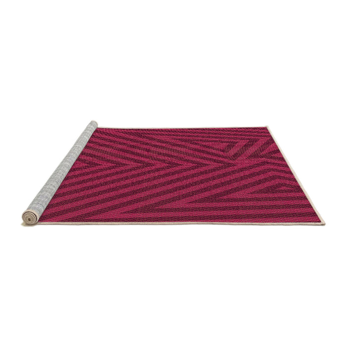 Sideview of Machine Washable Transitional Raspberry Red Rug, wshpat417org