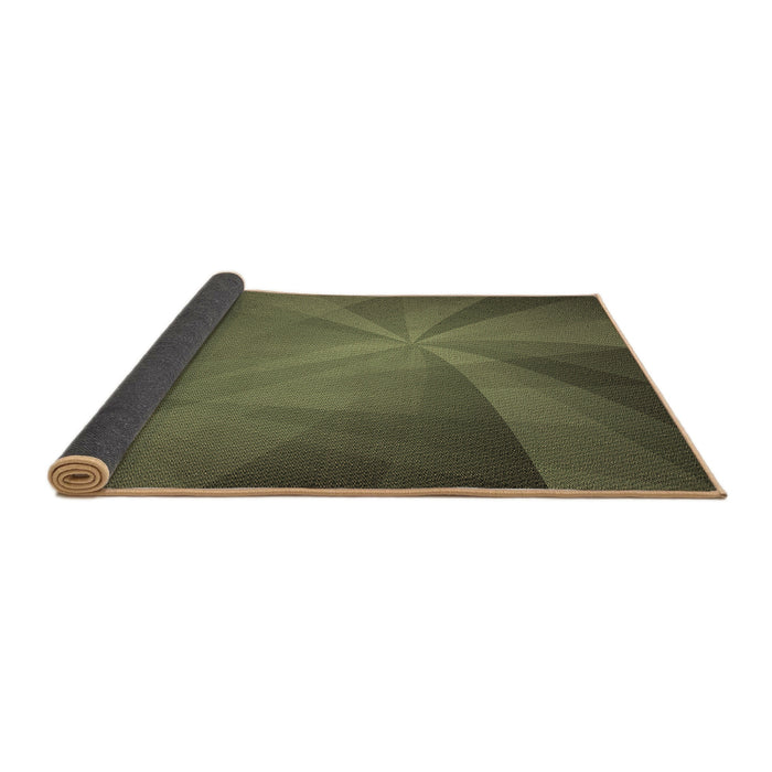 Thickness of Patterned Army Green Rug, pat419brn