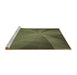 Sideview of Machine Washable Transitional Army Green Rug, wshpat419brn