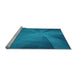 Sideview of Machine Washable Transitional Blue Rug, wshpat419lblu