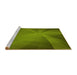 Sideview of Machine Washable Transitional Seaweed Green Rug, wshpat419yw