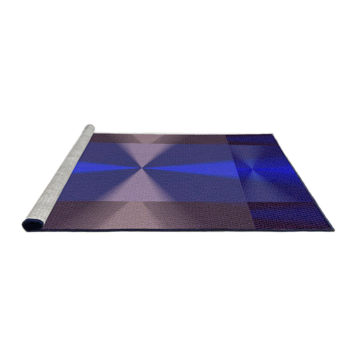 Machine Washable Transitional Denim Dark Blue Rug in a Bedroom, wshpat42pur