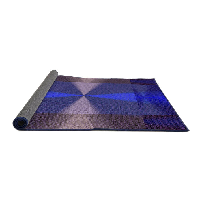 Patterned Denim Dark Blue Rug, pat42pur