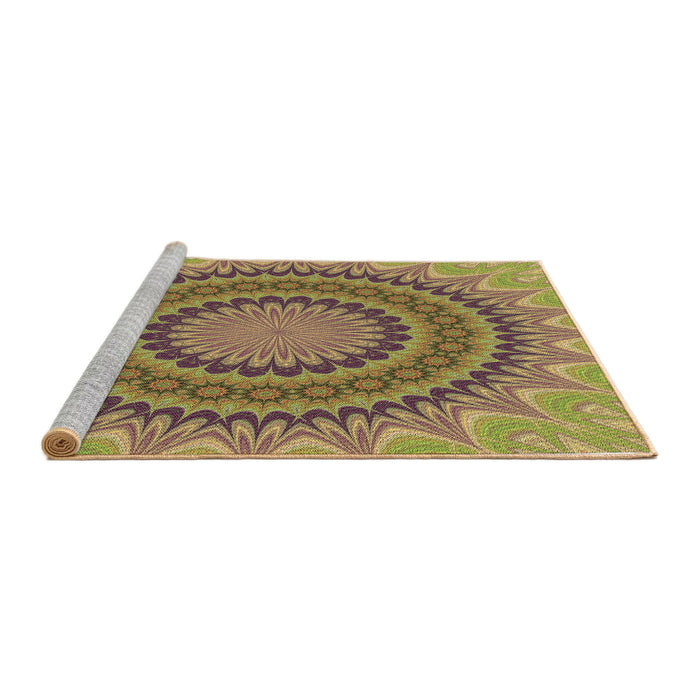 Sideview of Machine Washable Transitional Sienna Brown Rug, wshpat420brn
