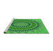 Sideview of Machine Washable Transitional Forest Green Rug, wshpat420grn