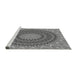 Sideview of Machine Washable Transitional Carbon Gray Rug, wshpat420gry