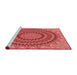 Sideview of Machine Washable Transitional Red Rug, wshpat420rd