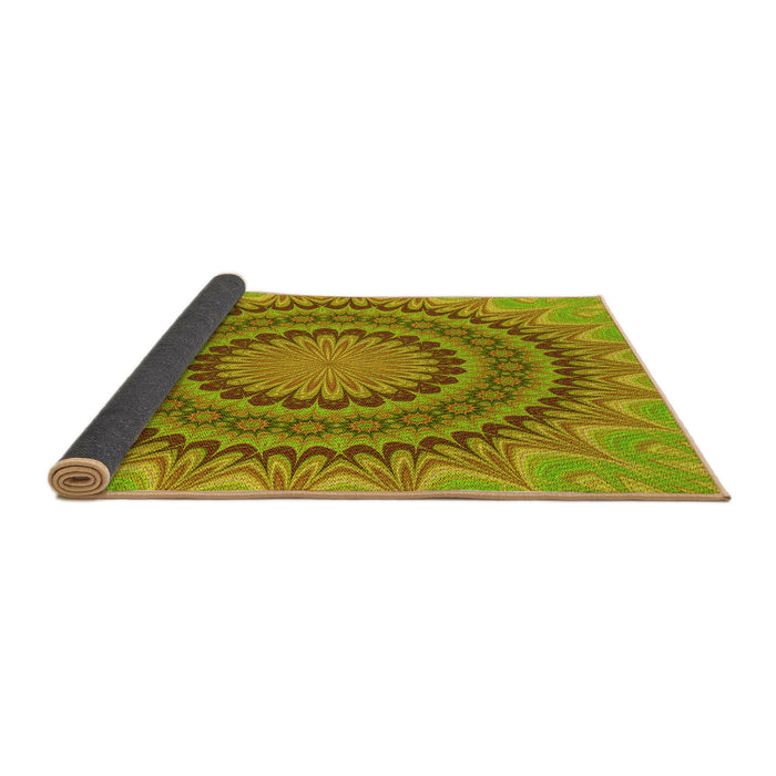 Thickness of Patterned Green Rug, pat420yw