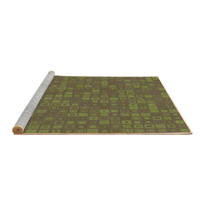 Sideview of Machine Washable Transitional Antique Bronze Green Rug, wshpat421brn