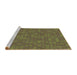 Sideview of Machine Washable Transitional Antique Bronze Green Rug, wshpat421brn