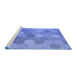 Sideview of Machine Washable Transitional Sky Blue Rug, wshpat422blu