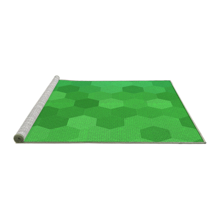 Sideview of Machine Washable Transitional Lime Green Rug, wshpat422grn