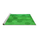 Sideview of Machine Washable Transitional Lime Green Rug, wshpat422grn