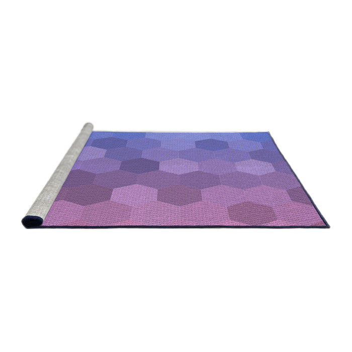 Sideview of Machine Washable Transitional Purple Mimosa Purple Rug, wshpat422pur
