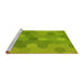 Sideview of Machine Washable Transitional Green Rug, wshpat422yw