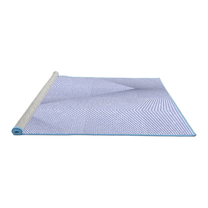 Sideview of Machine Washable Transitional Lavender Blue Rug, wshpat423blu