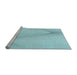 Sideview of Machine Washable Transitional Electric Blue Rug, wshpat423lblu