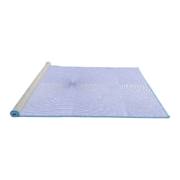 Sideview of Machine Washable Transitional Lavender Blue Rug, wshpat424blu