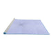 Sideview of Machine Washable Transitional Lavender Blue Rug, wshpat424blu