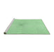Sideview of Machine Washable Transitional Mint Green Rug, wshpat424grn