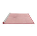 Sideview of Machine Washable Transitional Pastel Red Pink Rug, wshpat424rd