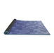 Thickness of Patterned Denim Blue Rug, pat425blu