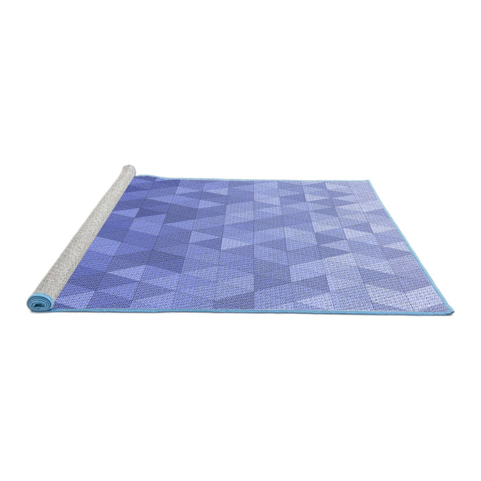 Sideview of Machine Washable Transitional Denim Blue Rug, wshpat425blu