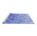 Sideview of Machine Washable Transitional Denim Blue Rug, wshpat425blu