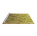 Sideview of Machine Washable Transitional Yellow Rug, wshpat425brn