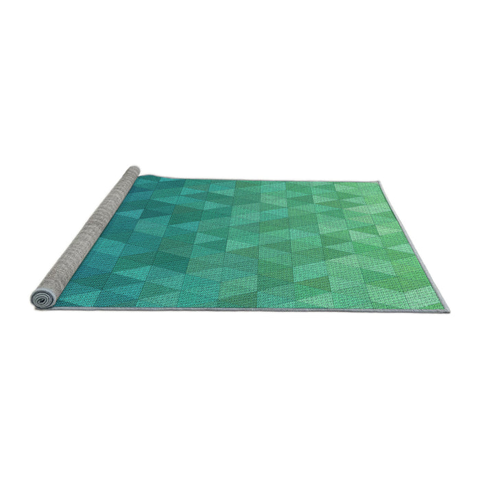 Sideview of Machine Washable Transitional Medium Spring Green Rug, wshpat425lblu