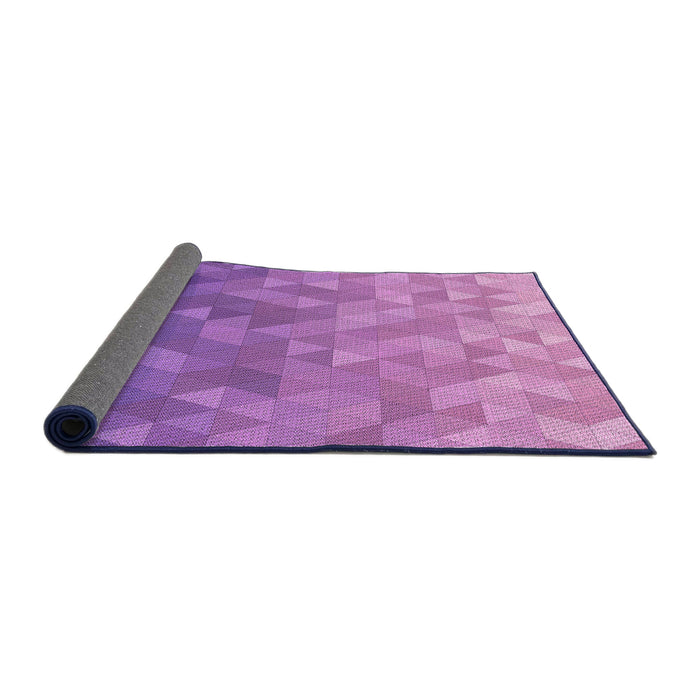 Thickness of Patterned Violet Purple Rug, pat425pur