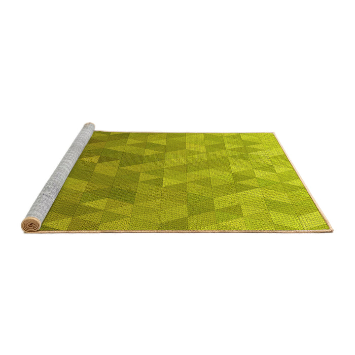 Sideview of Machine Washable Transitional Dark Yellow Green Rug, wshpat425yw