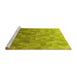 Sideview of Machine Washable Transitional Dark Yellow Green Rug, wshpat425yw