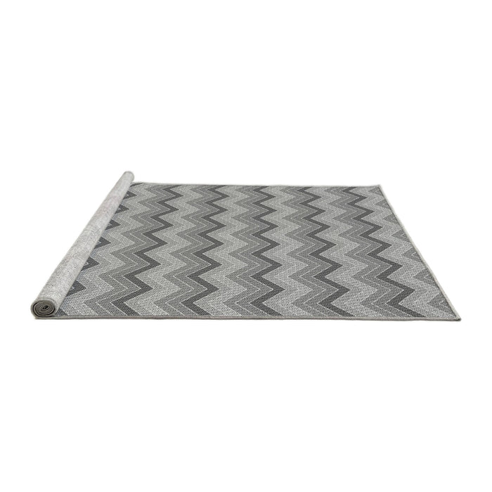 Sideview of Machine Washable Transitional Silver Gray Rug, wshpat426gry