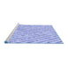 Sideview of Machine Washable Transitional Blue Rug, wshpat427blu