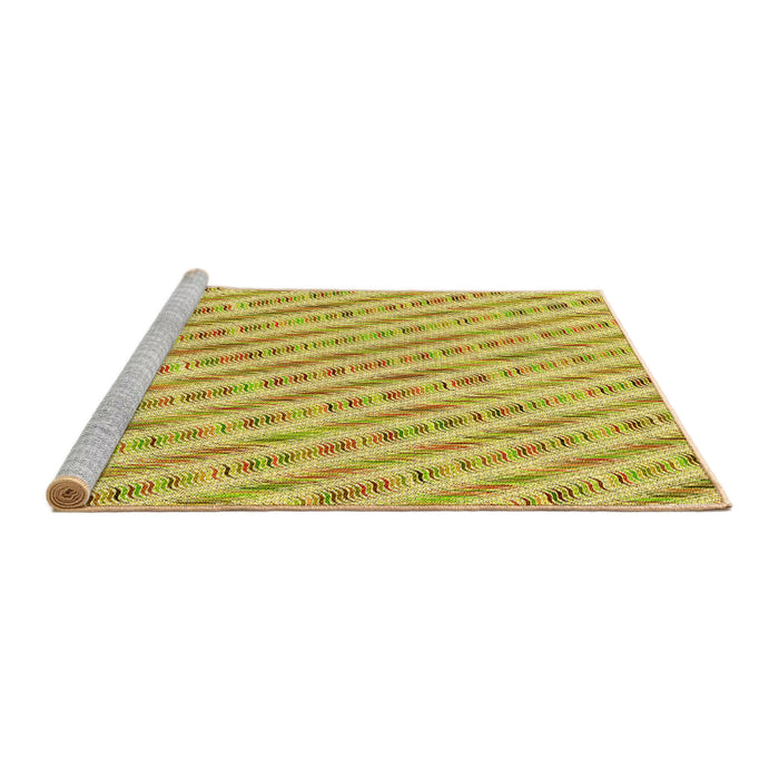 Sideview of Machine Washable Transitional Neon Yellow Rug, wshpat427yw
