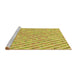 Sideview of Machine Washable Transitional Neon Yellow Rug, wshpat427yw