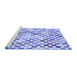 Sideview of Machine Washable Transitional Royal Blue Rug, wshpat428blu