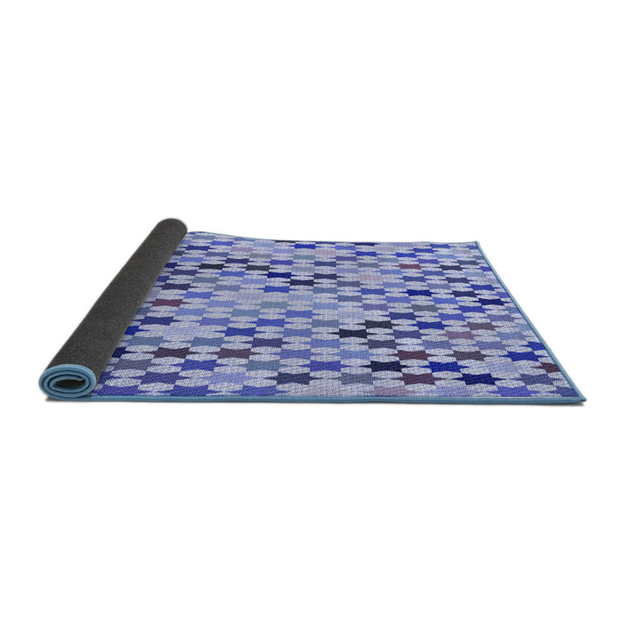 Thickness of Patterned Royal Blue Rug, pat428blu