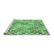 Sideview of Machine Washable Transitional Green Rug, wshpat428grn