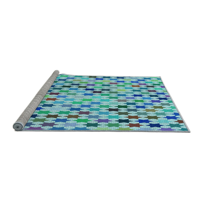 Sideview of Machine Washable Transitional Blue Ivy Blue Rug, wshpat428lblu