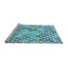 Sideview of Machine Washable Transitional Blue Ivy Blue Rug, wshpat428lblu