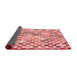 Thickness of Patterned Deep Rose Pink Rug, pat428rd